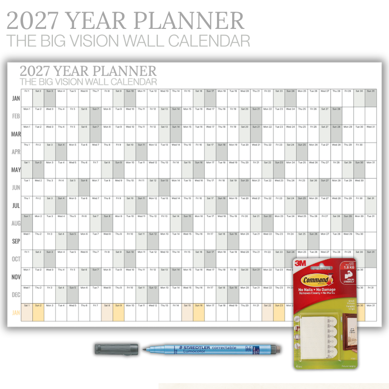 The Big Vision 2027 WALL CALENDAR l GREY